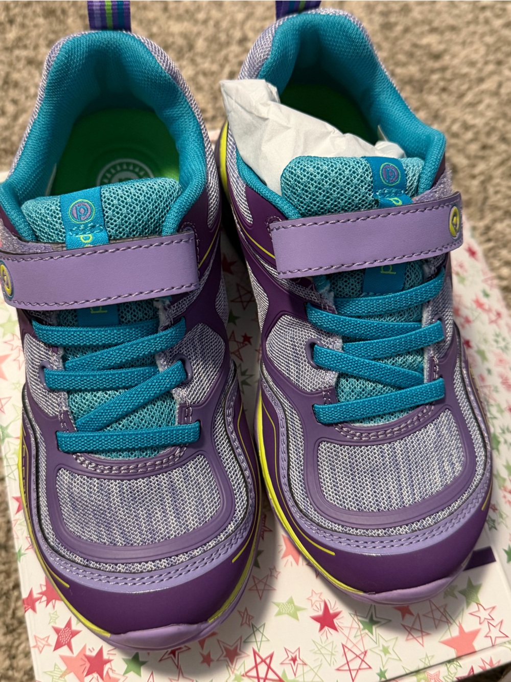 pediped Purple and Teal Girl's Athletic Sneakers